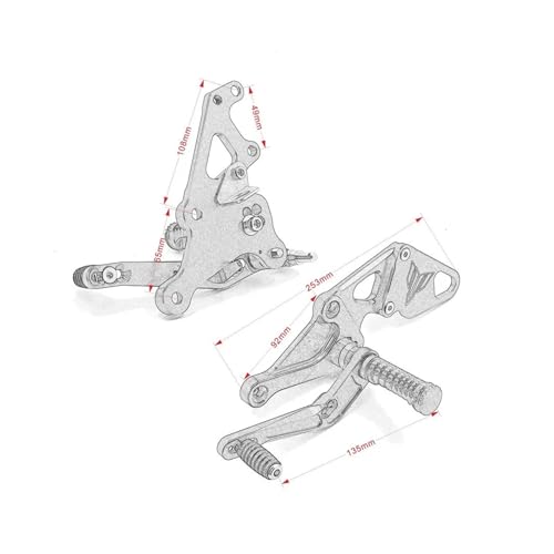 Repose-pieds réglables MT07 FZ07 accessoire commandes reculées 2014 2015 2016 - 3