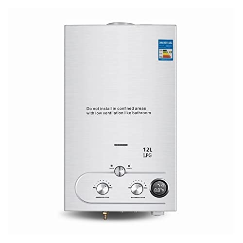 Calentador de agua sin tanque Calentador de agua caliente de GAS LPG de acero inoxidable, caldera instantánea sin tanque de propano, calentador de agua for toda la casa for interiores Debajo del frega