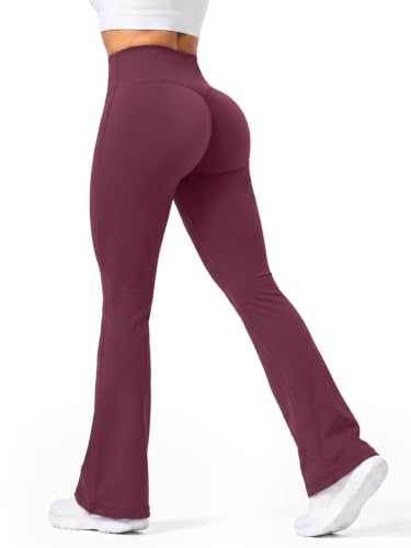 Mini leggings acampanados para yoga y rutinas diarias activos en color Cherry Red 1