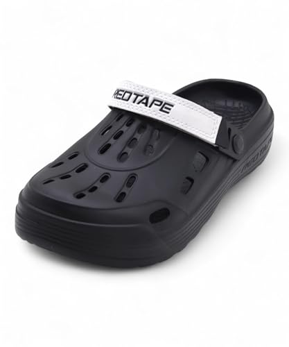Image of Red Tape Mens Lightweight EVA Clogs Slip-On Comfortable Casual Footwear with Adjustable Back Strap and Anti-Slip Outsole