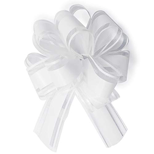 Allgala 12-Pc 6" Large Everyday Pull Bows-White-Gp92021 #TOP24