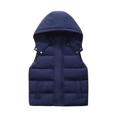Puffer Vest for Boys Girls Hooded Lightweight Winter Jacket Outwear Kids Warm Zip Up Sleeveless Coats with Pockets
