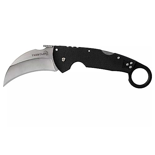 Cold Steel Tiger Claw Folding Knife With Tri-Ad Lock And Pocket Clip, Plain Edge, 3.25 In #TOP1