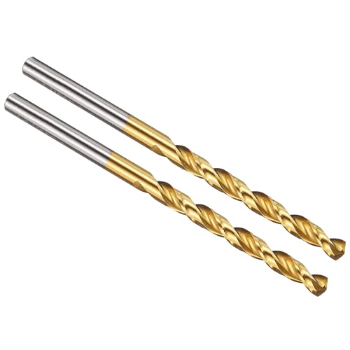 Image of PATIKIL 4mm Drill Bit, M42 8% Cobalt High-Speed Steel Jobber Straight Shank 135° Titanium Nitride (TiN) Coated for Hard Metal Stainless Steel - 2 Pack