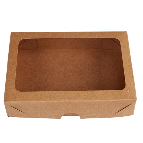 Caixa de Papel Kraft 16,9X12X3,5cm Visor 15 Unidades