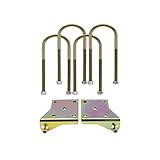 Speedway Motors Leaf Spring Shock Mount Plates for 2.5-inch Spring: Zinc-Finished Steel, 3' Axle Tubes, Left & Right Side, 10' U-Bolts, 1/2'-20 Thread with Nylock Nuts