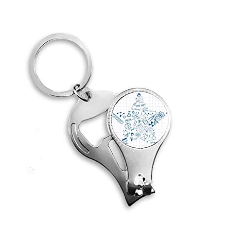 Star Strokes Style Physical Chemistry Symbol Nail Nipper Ring Key Chain Bottle Opener Clipper
