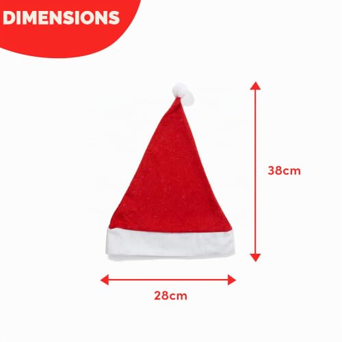 THE TWIDDLERS - 20 Bonnets de Père Noël Rouges et Verts pour Enfants et Adultes Déguisés pour la Fête de Noël - 32cm x 38cm – vue 6