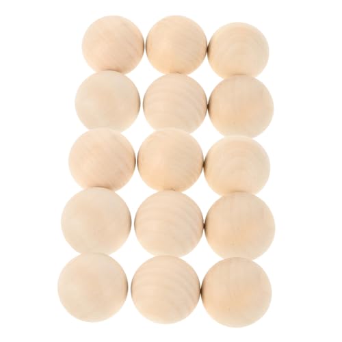 BESPORTBLE Solid Hardwood Swedish Hockey Balls 15pc Unfinished Wood Floorball Balls Non-Bounce for Field Hockey 5cm