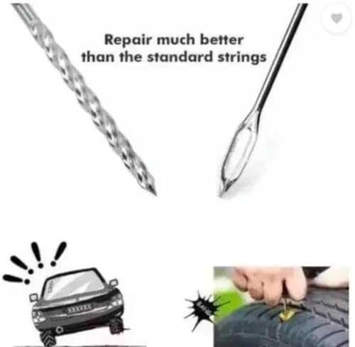 Image of (Pack of 20 Puncher Strips) Tool Set for Bike & Car Tubeless Tyre Puncture Repair Kit