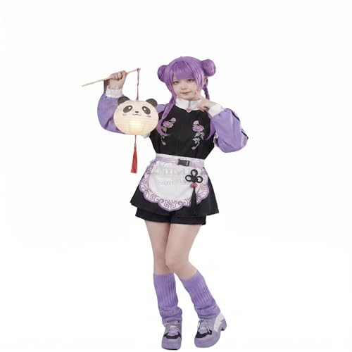 [CALFCOS] hololiveホロライブ 常闇トワ 中華風ジャージメイド 新衣装 コスプレ衣装 セット アニメキャラクター風 変装 仮装 イベント ハロウィン 学園祭 文化祭 コスチューム レディース メンズ フルセット