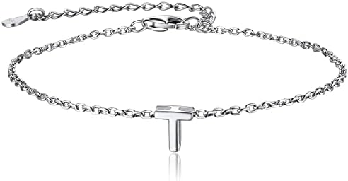 ChainsPro Women Silver Letter Bracelet,Adjustable 16+5CM (Gift Wrapped)