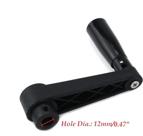 Image of 5-Inch Length Nylon Crank Handle Foldable Swivel Rocker Handle for Industrial Machine Tools or Other Equipments (Hole Diameter 12mm)