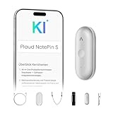 Plaud NotePin S Diktiergerät mit taktiler Aufnahmetaste KI Voice Recorder KI-Notizgerät KI-Schreibfunktion & Zusammenfassung Aufnahmegerät Audiorekorder für Meetings 4 Zubehörteile (Mondsilber)