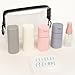 FANPOI 9pc Travel Toiletry Containers Bottles Jars Set Leakproof Cream Dispenser w/Carry Bag TSA Approved Refillable for Airplane Travel, Gym (Mix A)