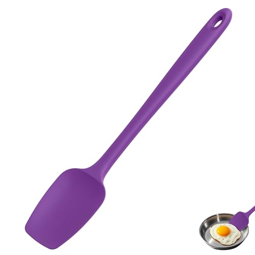 U-Taste 14" Long Silicone Spoonula, 600°F High Temp Spoon Spatula, Purple