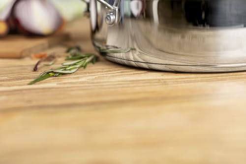 Kuhn Rikon Allround Uncoated Shallow Casserole Pot, 24cm/3L, Oven-Safe Cooking Pan with Lid, Induction Compatible, Casserole Dish with Lid, Lifetime Kuhn Rikon Cookware Guarantee