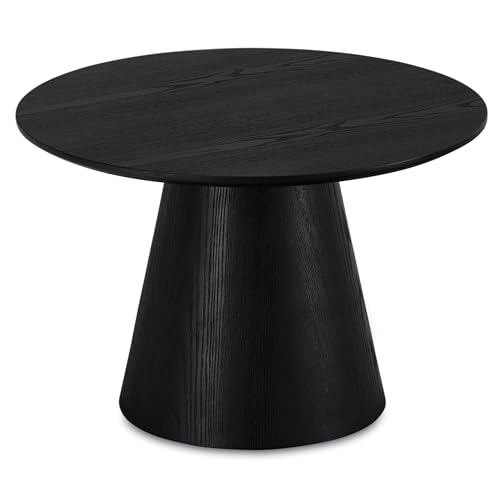 Furnhouse Tango Couchtisch Rund Ø60 cm Schwarze Eiche – Skandinavisches Design, FSC®-Zertifiziert, Beistelltisch mit Mittelfuß, MDF & Eichenfurnier, Modern & Minimalistisch für Wohnzimmer