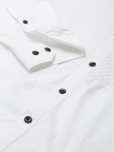 Image of Hancock Men White Pure Cotton Slim Fit Formal Shirt(5444White)