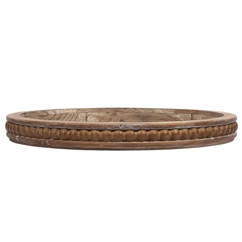 Whitewashed Round Decorative Wood Tray by Creative Co-Op - Image 4