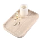 Marble Vanity Tray for Dresser Organizer, Travertine Bathroom Tray Countertop, Beige Decorative Serving Trays, Kitchen Sink Storage, Jewelry & Perfume Holder(Travertino Romano)