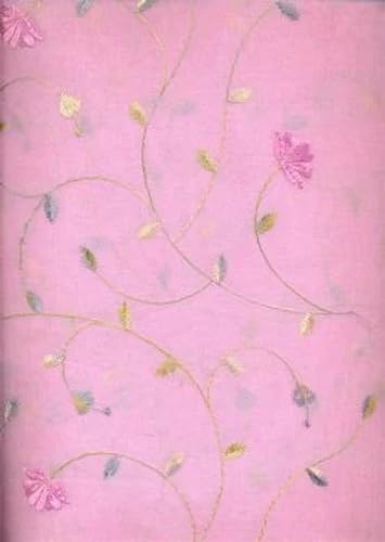Coton organdy broderie ~ Coton de couleur rose pour mercerie et confection