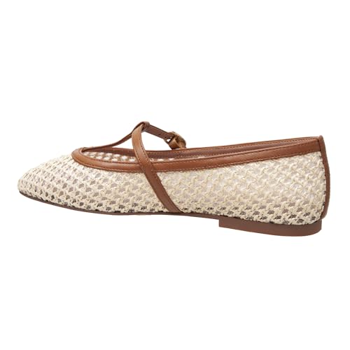 Linea Paolo - Monet - Womens Raffia and Nappa Leather T-Strap Flats4