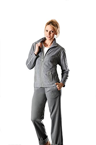 Preisvergleich Produktbild Hajo Damen Freizeitanzug Light-Fleece Jogginganzug, Grau (Hellgraumelange 109), 42