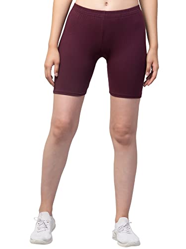 Image of Women's Cycling Shorts - Skin Fit Stretchable Tights for Gym, Sports, Running, Yoga & Layering Under Dresses - High-Waist, Seamless, Moisture-Wicking