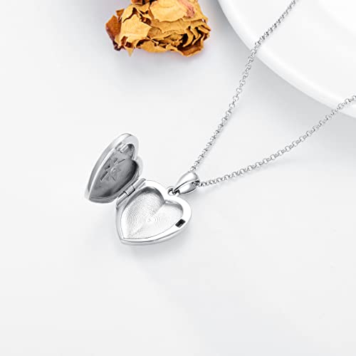 Soulmeet 18K Plated White Gold Starburst Locket Necklace That Holds 1 Picture Photo Diamond Cut Heart Locket Necklace (Locket Only) #TOP2