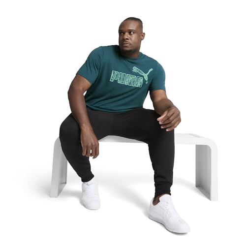 T-Shirt Graphique PUMA Homme Vert Froid XL Tall vêtement coupe longue grande taille - 5