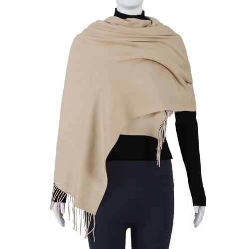 Pashmina Feel Shawls Wraps Solid Scarf for Women Soft Silky Warm Men Scarves Hijab4