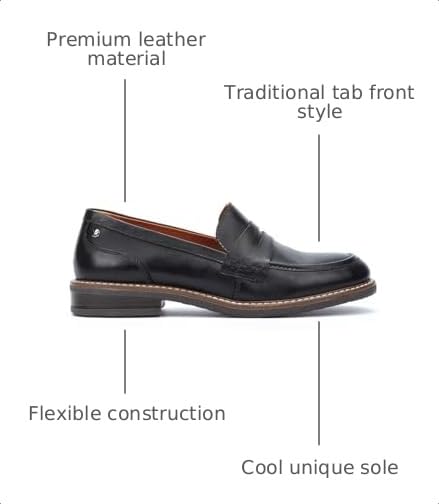 Image of PIKOLINOS Aldaya W8J-3541 Women's Loafers - Premium Calfskin Leather Slip-On - Lightweight Comfort, Removable Insole, Medium & Wide Width Ergonomic Everyday Support