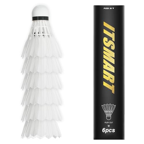 Rthynti 6Pcs Shuttlecocks Badminton Professional Duck Feather Badminton Shuttlecocks with Stability and Balance for Professional Training Or Family Outdoor Sports