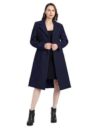 Image of HAUTEMODA Women's Winter Coat Trench Long Sleeves Over Coat With Pocket single Breasted