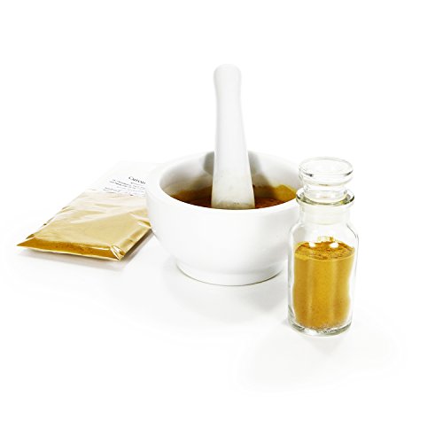 Curcuma gemahlen, Kurkuma, Kurkumawurzel Pulver, indisches Gewürz für Curry & Geflügel, Pulver mit Curcumin für goldene Milch und goldene Paste, Curcuma Latte, Gelbwurz, Haldi, Turmeric, 30g