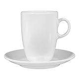  Set Milchkaffeetasse hoch mit Untertasse 0,35ltr./16cm 5092 Aktion VIP. COLLECTION WEISS UNI 3 Seltmann**6 (6 Stück)