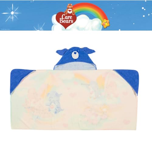Image of Care Bears Retro Kids Super Soft Bath /Pool /Beach Soft Cotton Terry Hooded Towel Wrap, 24 in x 50 in, (Officially Licensed Product) By Franco
