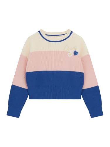 GUESS Girls' Eco Long Sleeve Striped Sweater