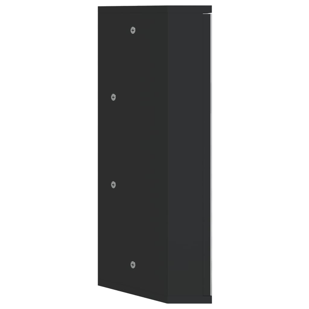 vidaXL Eck-Spiegelschrank Schwarz 30x24x60 cm