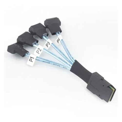 Cable LINGQE S-AS a 4 SATA 30 cm naranja miniatura 4