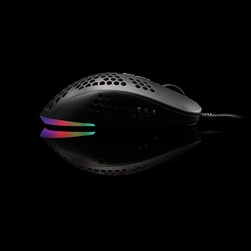 Image of (Refurbished) Cosmic Byte Orcus RGB Honeycomb Gaming Mouse with Software, Ultra Lightweight 74Grams, Braided Cable (Black)