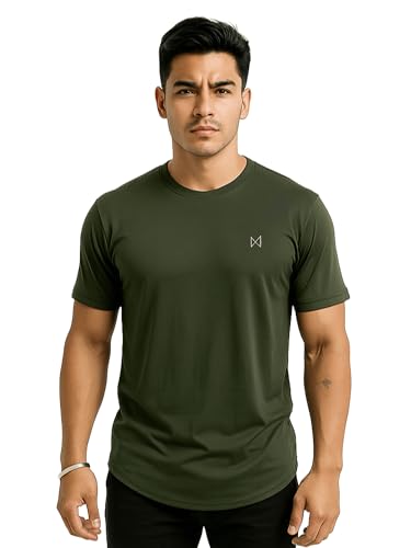 Image of Force NXT Men's Premium Microfiber Fabric Solid T-Shirt | Round Neck Half-Sleeves T-Shirt for Men | Sweat Wicking with Label Free for Daily Uses
