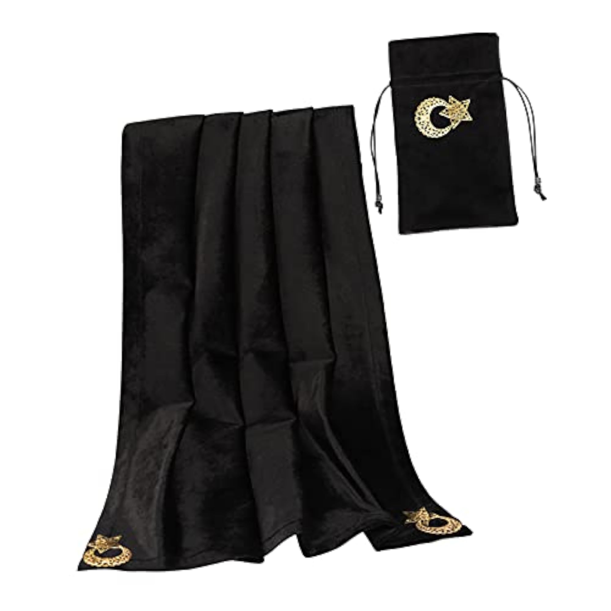 Soft Velvet Tarot Table Cloth with Tarot Bag, Black