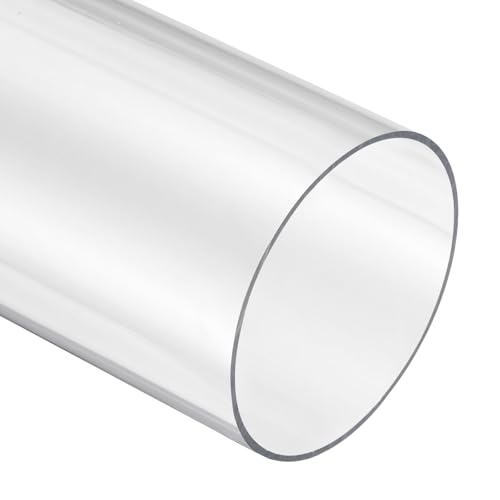 Image of uxcell Clear Rigid Tubing 62mm(2 1 /2 inch) ID x 65mm(2 9 /16 inch) OD x 1Ft(305mm) Length Round Plastic Polycarbonate Tube