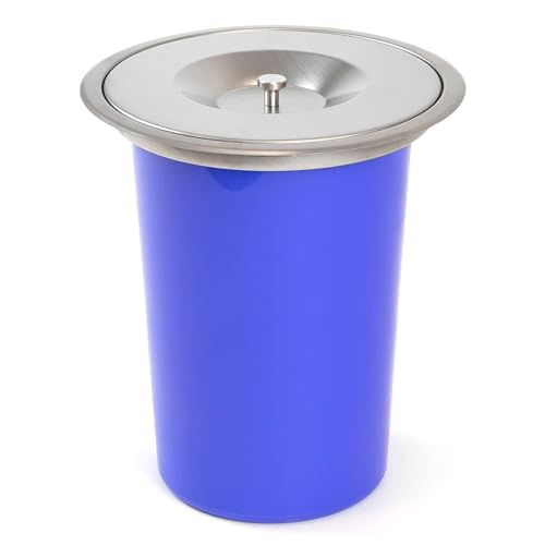 WELL HOME - Cubo de basura integrable en encimeras, con tapa en acero inoxidable de 8L Azul