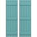 Ekena Millwork ARW401BB518X79PTH Americraft Five 3 Exterior Real Wood Joined Board-n-Batten Shutters (Per Pair), 17 1/2"W x 79"H, Pure Turquoise