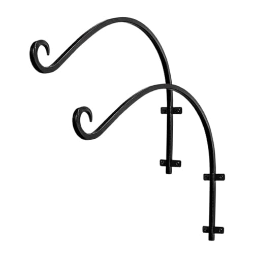 Milisten フックハンギングバスケットブラケット 吊り下げ式植物ホルダー 屋外用 壁掛けプランターフック 耐久性のある鉄製 植木鉢やランタンの吊り下げに 使いやすいシンプルデザイン 1set