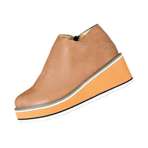 Bottes courtes mode à talon compensé et bout rond pour femme active
