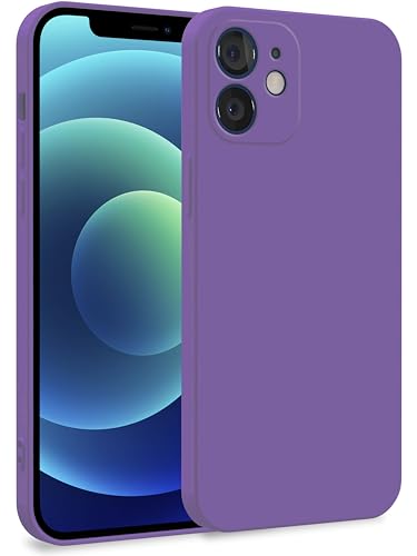 MyGadget Hülle für iPhone 12 - Zweilagige Handyhülle mit Kameraschutz - Cover mit Innenfutter & Silikon außen - Lila